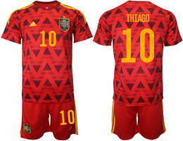 Spain #10 THIAGO 2022 World Cup National Soccer Jersey
