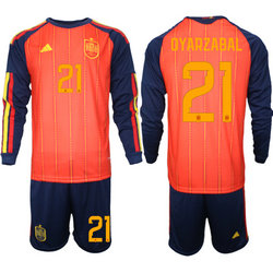 Spain #21 Dyarzabal long sleeve Home 2026 World Cup Soccer jersey