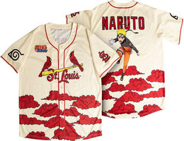 St.Louis Cardinals Naruto Cream color Fashion MLB Jersey