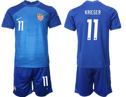 United States #11 DRIEGER Away 2022 World Cup National Soccer Jersey
