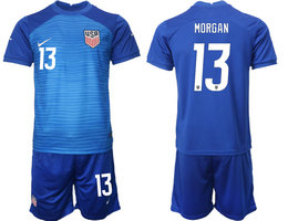 United States #13 MORGAN Away 2022 World Cup National Soccer Jersey