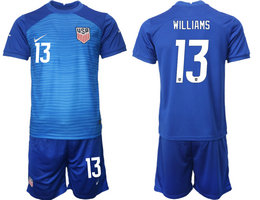 United States #13 WILLIAMS Away 2022 World Cup National Soccer Jersey