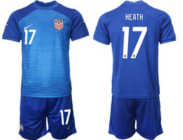 United States #17 HEATH Away 2022 World Cup National Soccer Jersey