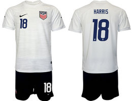 United States #18 HARRIS 2022 World Cup National Soccer Jersey