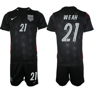 United States #21 Weah Away 2026 World Cup Soccer jersey