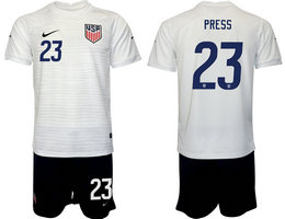 United States #23 PRESS 2022 World Cup National Soccer Jersey