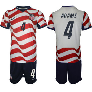 United States #4 Adams Home 2026 World Cup Soccer jersey