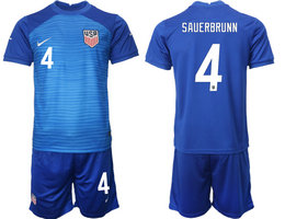 United States #4 SAUERBRUNN Away 2022 World Cup National Soccer Jersey