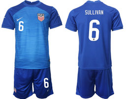 United States #6 SULLIVAN Away 2022 World Cup National Soccer Jersey