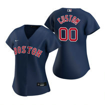 Women's Custom Nike Boston Red Sox Any Name Navy Blue Game Authentic stitched MLB jersey