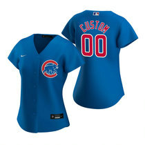 Women's Custom Nike Chicago Cubs Any Name Blue Game Authentic Stitched MLB Jersey