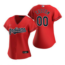 Women's Custom Nike Cleveland Indians Red Game Authentic Stitched MLB Jersey