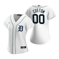 Women's Custom Nike Detroit Tigers White Game Authentic Stitched MLB Jersey