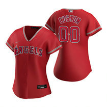 Women's Custom Nike Los Angeles Angels of Anaheim Red Game Authentic stitched MLB jersey