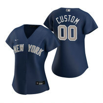 Women's Custom Nike New York Yankees Navy Game Authentic Stitched MLB Jersey