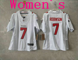 Women's Nike Atlanta Falcons #7 Bijan Robinson White 2026 Stitched Football Jersey