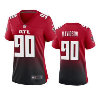 Women's Nike Atlanta Falcons #90 Marlon Davidson Red Game Authentic Stitched NFL Jersey