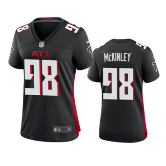 Women's Nike Atlanta Falcons #98 Takkarist McKinley Black Game Authentic Stitched NFL Jersey