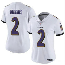 Women's Nike Baltimore Ravens #2 Nate Wiggins White 2024 Draft Vapor Untouchable Football Jersey