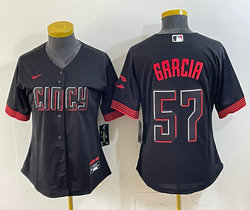 Women's Nike Cincinnati Reds #57 Julian Garcia Black City Stitched Baseball Jersey