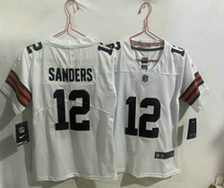 Women's Nike Cleveland Browns #12 Shedeur Sanders White Stitched NFL Jersey