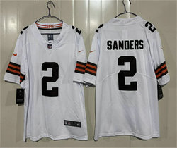Women's Nike Cleveland Browns #2 Shedeur Sanders White Authentic Stitched NFL Jersey