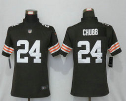 Women's Nike Cleveland Browns #24 Nick Chubb 2020 Browns Vapor Untouchable Authentic Stitched NFL Jersey
