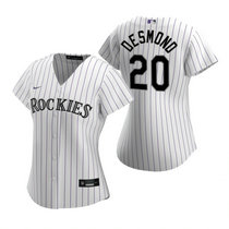 Women's Nike Colorado Rockies #20 Ian Desmond White Game Authentic Stitched MLB Jersey