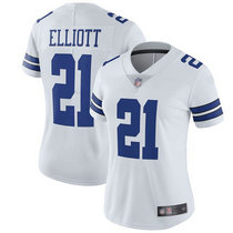 Women's Nike Dallas Cowboys #21 Ezekiel Elliott White Vapor Untouchable Limited Authentic Stitched NFL Jersey