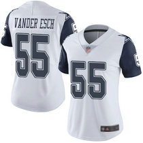 Women's Nike Dallas Cowboys #55 Leighton Vander Esch White Rush Authentic Stitched NFL Jersey