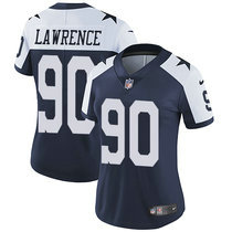 Women's Nike Dallas Cowboys #90 Demarcus Lawrence Blue Thanksgiving Vapor Untouchable Authentic Stitched NFL Jersey