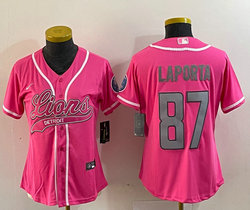 Women's Nike Detroit Lions #87 Aidan Hutchinson Pink Joint Authentic Stitched baseball jersey