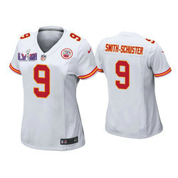 Women's Nike Kansas City Chiefs #19 JuJu Smith-Schuster White Vapor Untouchable With 2024 Super Bowl (LVIII ) patch Jersey