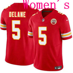 Women's Nike Kansas City Chiefs #5 Mansoor Delane Red 2026 2026 Draft Authentic Stitched NFL Jersey