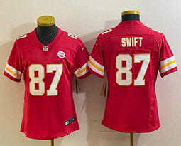 Women's Nike Kansas City Chiefs #87 Taylor Swift Red Vapor Untouchable Authentic Stitched NFL Jersey