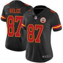 Women's Nike Kansas City Chiefs #87 Travis Kelce Black Vapor Untouchable Authentic stitched NFL jersey
