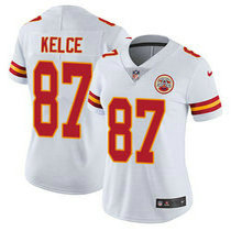 Women's Nike Kansas City Chiefs #87 Travis Kelce White Vapor Untouchable Authentic stitched NFL jersey