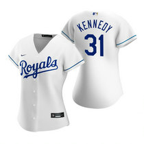 Women's Nike Kansas City Royals #31 Ian Kennedy White Game Authentic Stitched MLB Jersey