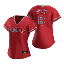 Women's Nike Los Angeles Angels of Anaheim #8 Justin Upton Red Game Authentic stitched MLB jersey