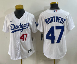 Women's Nike Los Angeles Dodgers #47 Ben Rortvedt White Authentic Stitched MLB Jersey