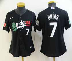 Women's Nike Los Angeles Dodgers #7 Julio Urias Black Game Mexico World Series Authentic Stitched MLB Jersey