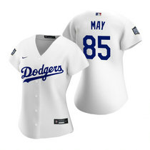 Women's Nike Los Angeles Dodgers #85 Dustin May White 2020 World Series Game Authentic Stitched MLB Jersey