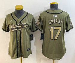 Women's Nike Los Angeles Dodgers Olive #22 Clayton Kershaw 2026 Armed Forces Day Jersey
