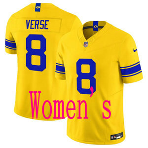 Women's Nike Los Angeles Rams #8 Jared Verse 2026 Gold Authentic Stitched NFL Jerseys