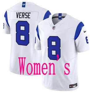 Women's Nike Los Angeles Rams #8 Jared Verse 2026 White Authentic Stitched NFL Jerseys