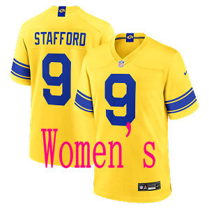 Women's Nike Los Angeles Rams #9 Matthew Stafford 2026 Gold Authentic Stitched NFL Jerseys