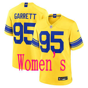 Women's Nike Los Angeles Rams #95 Myles Garrett 2026 Gold Authentic Stitched NFL Jerseys