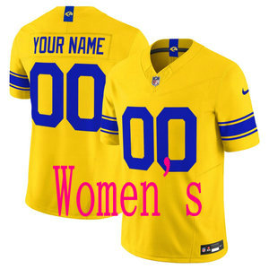 Women's Nike Los Angeles Rams Custom?2026 Gold Authentic Stitched NFL Jerseys