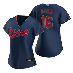 Women's Nike Minnesota Twins #16 Alex Avila Navy Game Authentic Stitched MLB jersey