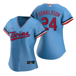 Women's Nike Minnesota Twins #24 Josh Donaldson Light Blue Game Authentic Stitched MLB jersey